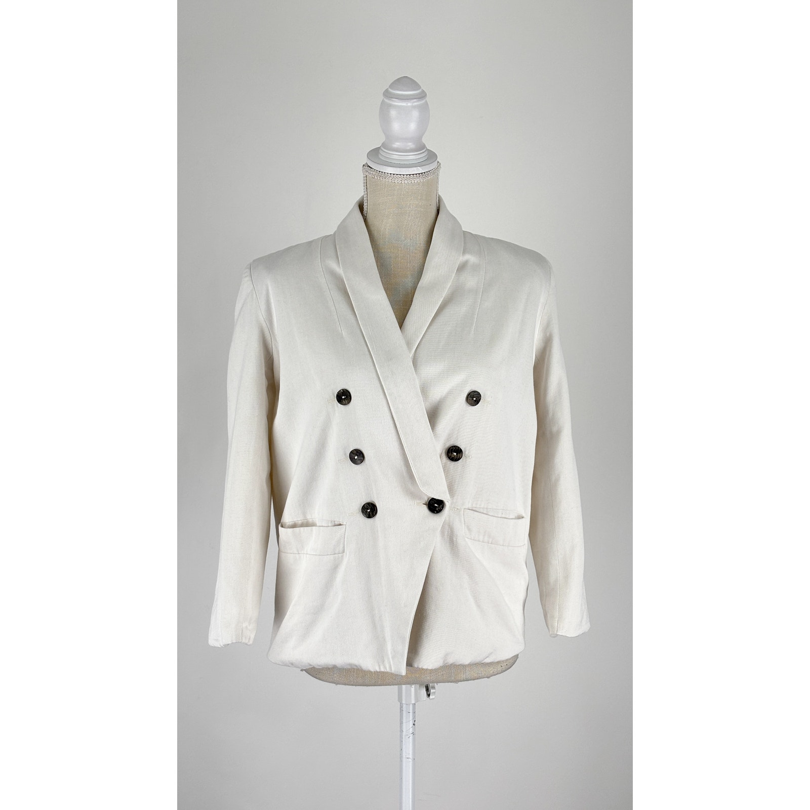 Maria Stanley Organic Cotton Maximo Blazer Jacket Bone White Womens Size Xs New — image 8 of 8